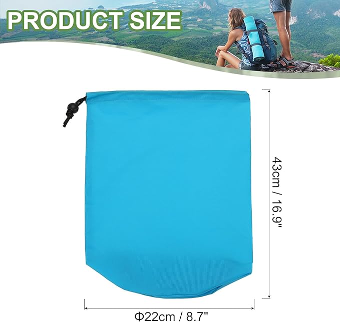 PATIKIL Stuff Sack, Waterproof Outdoor Storage Sack Portable Drawstring Dust Flap Bag Lightweight Sleeping Bag for Camping Hiking Backpacking