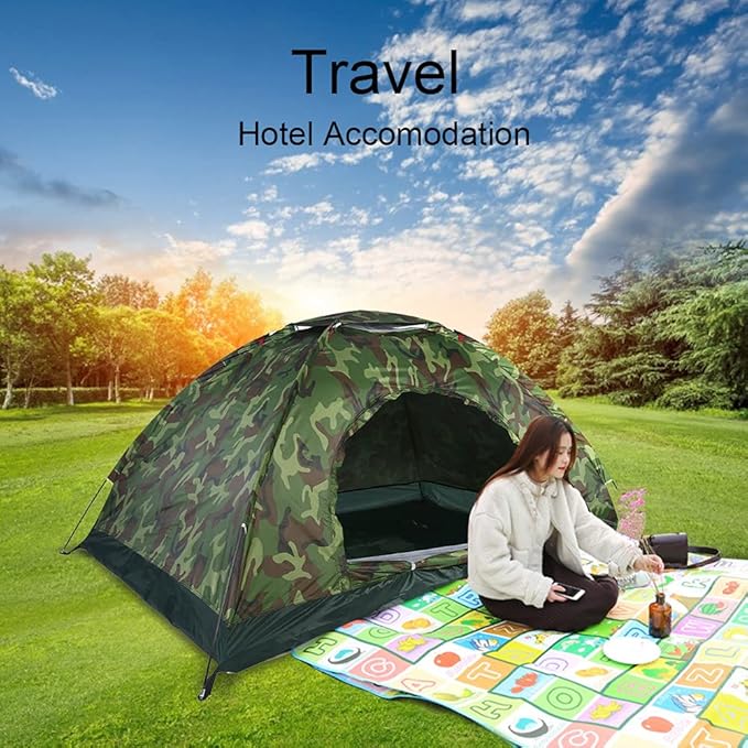 Outdoor Tent, 2 Persons 40 Tent Portable Tent for Camping Hiking and Spare Parts