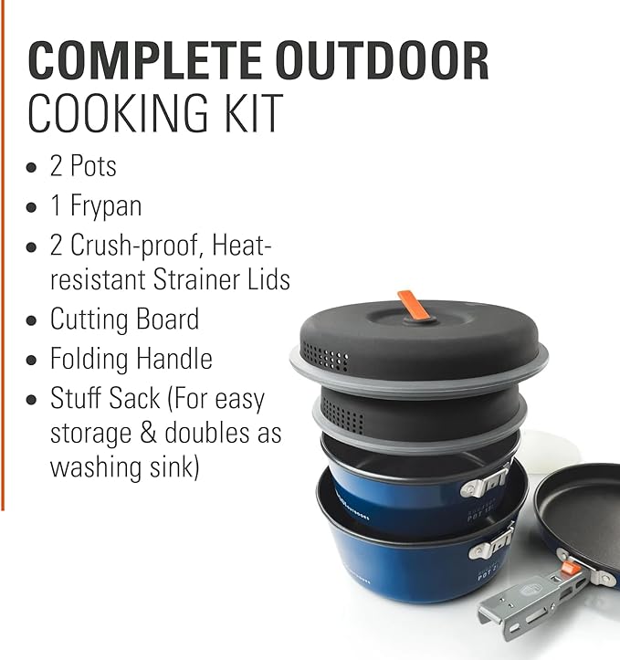GSI Outdoors Bugaboo Base Camper, High-Efficiency Cookset – Ceramic Non-Stick Coated