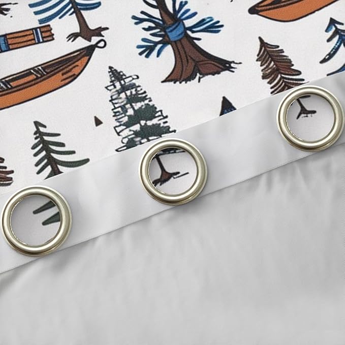 Feelyou RV Camping Camper Curtains for Bedroom Living Room Vintage Camping Blackout Darkening Drapes Tent Camper Window Treatments, 2 Panels 52 x 63 Inch Room Decor