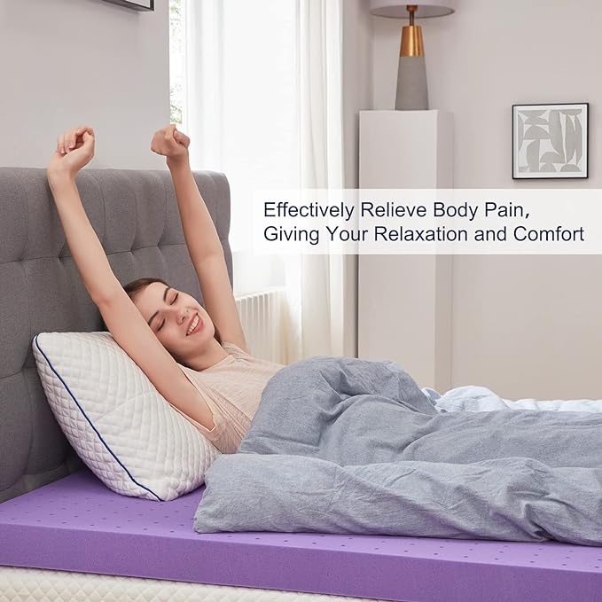 SINWEEK 3 Inch Gel Memory Foam Mattress Topper Ventilated Soft Pressure Relieve Mattress Pad, Breathable Bed Topper, CertiPUR-US Certified, Twin Size