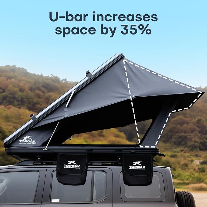 Galaxy Pro Pop-Up Rooftop Tent, Hard Shell Waterproof All-Weather Car Tent for Camping, 4-Season Overland RTT for SUV, Truck, Jeep, Quick 30s Setup, Black Aluminum