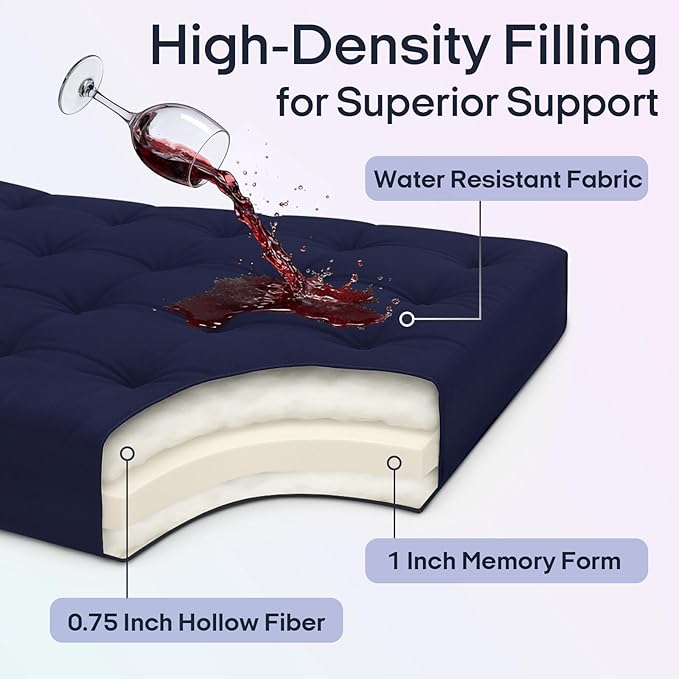 Syrinx Water Resistant Japanese Futon Mattress, King Size 80"x76", 2.5 Inch Thick Japanese Floor Mattress Tatami Mat, Foldable Floor Bed Sleeping Pad for Dormitory Guest Room Camping