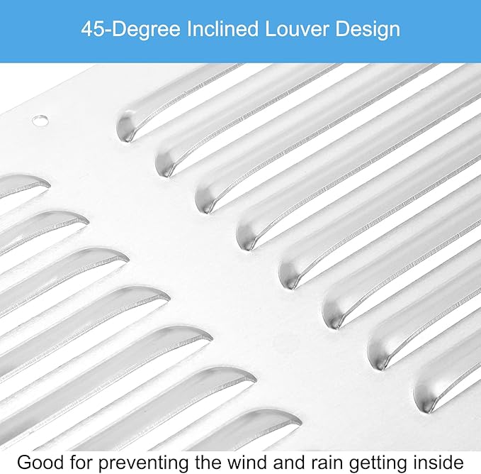 PATIKIL 12 x 8 Inch Aluminum Vent Cover, Screen Air Grille Ventilation Cover HVAC Louvered Grill for Home Kitchen Fireplace Bathroom Wall Ceiling, Silver Tone