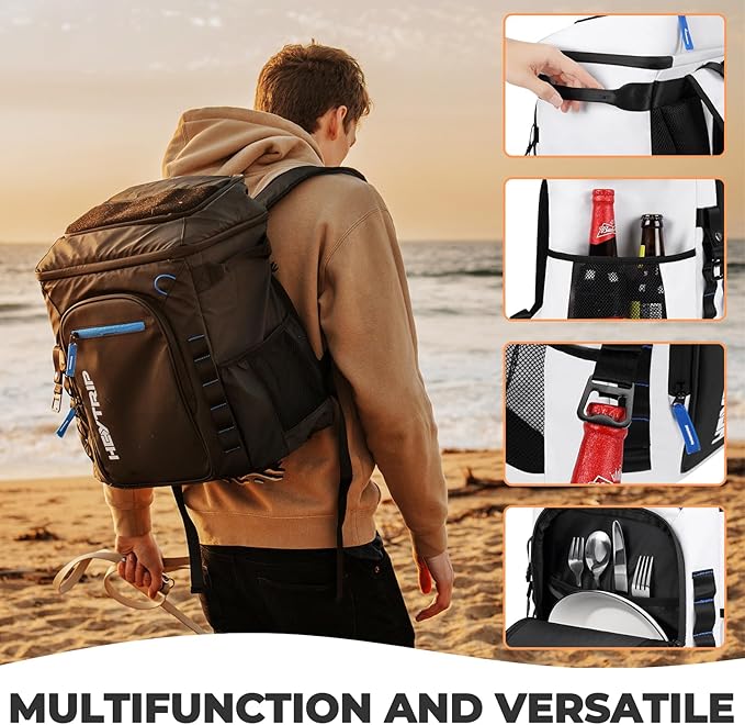 Heytrip Backpack Cooler 36/54 Cans, Insulated Portable Large Leakproof Waterproof Cooler Bag, 20 Hours Cold Retention for Lunch Camping Travel Beach Picnic