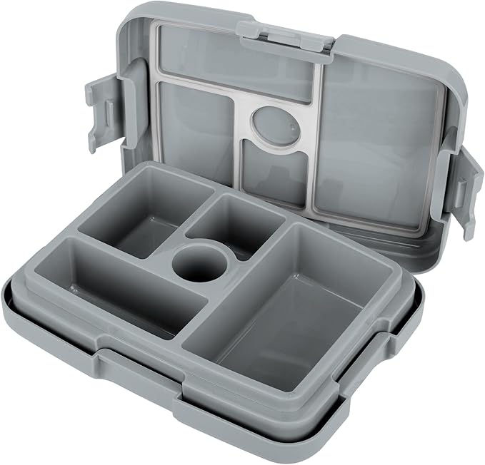 FOCO NFL Unisex-Adult Officially Licensed 2-Tone Big Logo Team Color Football Leak Proof 5 Compartment Bento Lunch Box - Detroit Lions