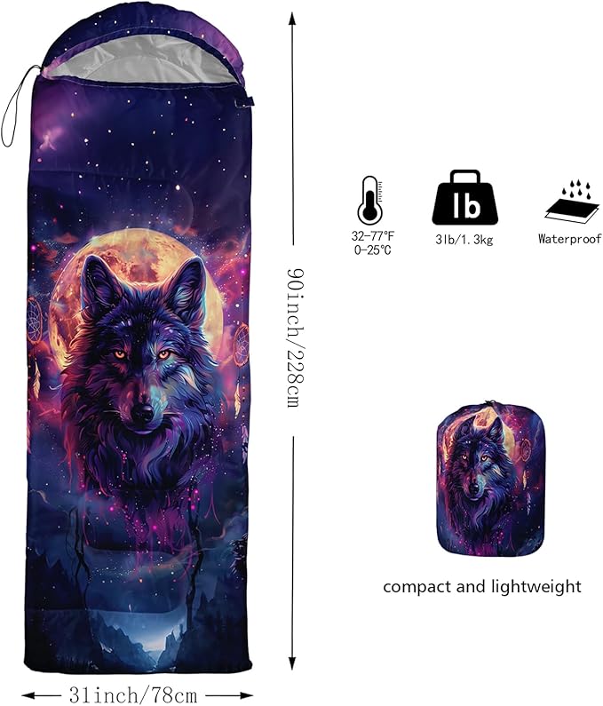 AILONEN Kawaii Puppy Sleeping Bag for Kids Boys Girls,Warm and Cool Weather,Lightweight,Waterproof Backpacking,Cartoon Cute Dog & Duck Animal Themed Blue Sleeping Bag for Camping