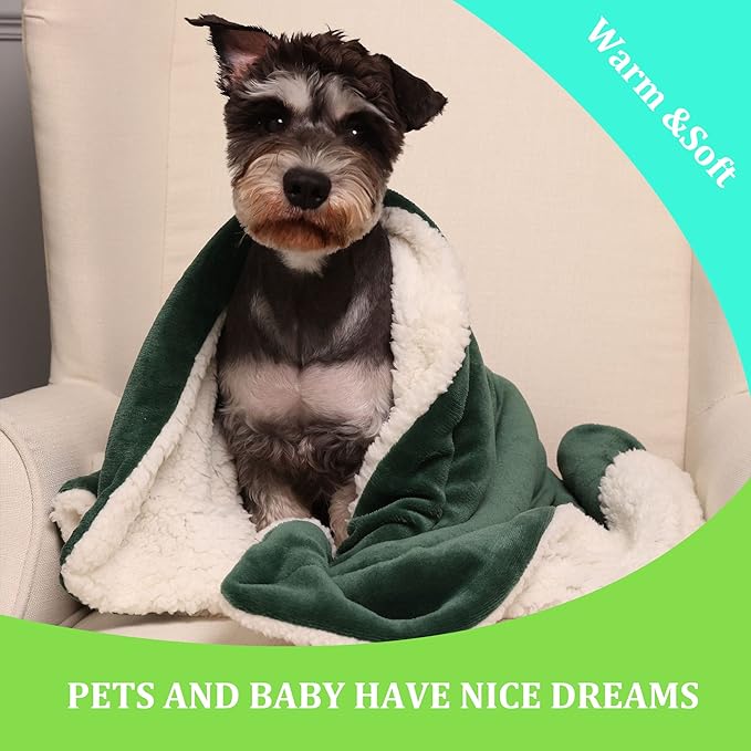 NANPIPER Baby Sherpa Blanket,Warm Toddler Throw Blanket,Soft Newborn Fleece Blanket for Winter (Olive Green,30x40 inches)