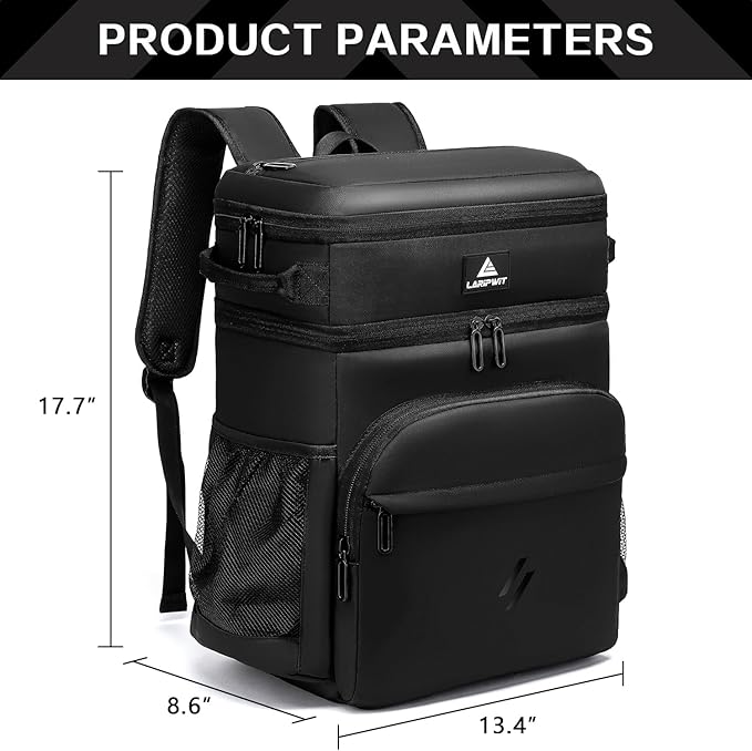 Laripwit 54/40 Cans Backpack Cooler Insulated Leak-Proof Large Cooler Backpack Double Deck Lunch Backpack for Men Women - Perfect Soft Cooler Bag for Tactical, Camping, Picnic, Beach, Hiking