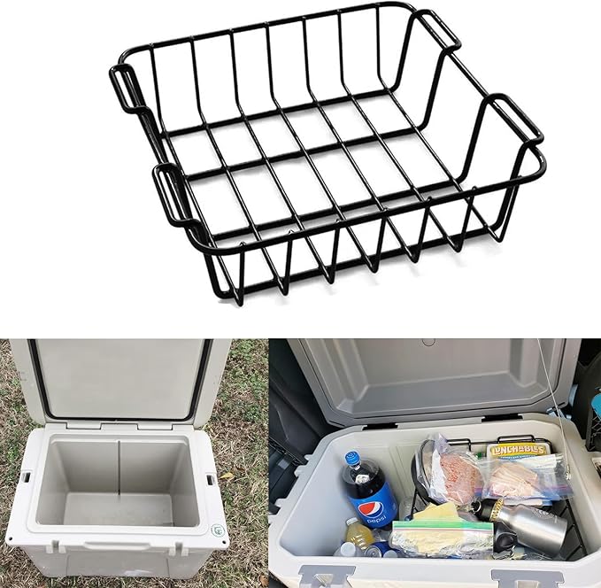 Cooler Basket 12.5", Cooler Basket for Yeti 50 QT, Dry-Goods Baskets Compatible with YETI Tundra 50 or 65, Cabela's 60QT, lgloo 52QT, Ozark Trail 52QT, Pelican Elite (45 & 70) etc.