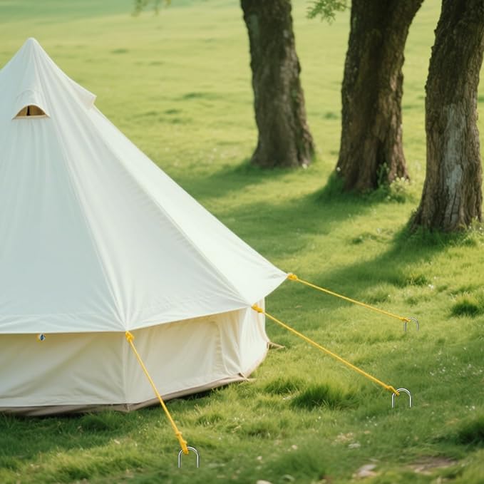 AAGUT Garden Staples 6 Inch Galvanized 100 Pack Round-Top Drip Hose Stakes Irrigation Hooks Heavy Duty 11 Gauge Lawn U Pins Sod Nails for Landscape Fabric, Soaker Hose, Chicken Wire, Dog Fence