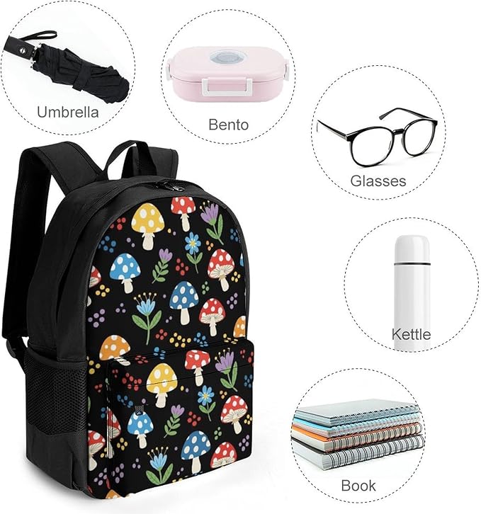 Casual Daypack Mushroom Trekking Travel Hiking with Climbing Shoulder Bag, Shoulder Book Bags