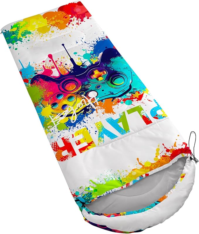 AILONEN Girls Pink Camping Sleeping Bags,Lightweight & Waterproof,3 Season Warm & Cool Weather,Cute Bow Duck Print Sleeping Bags for Kids,Girls,Adults Travelling,Outdoors