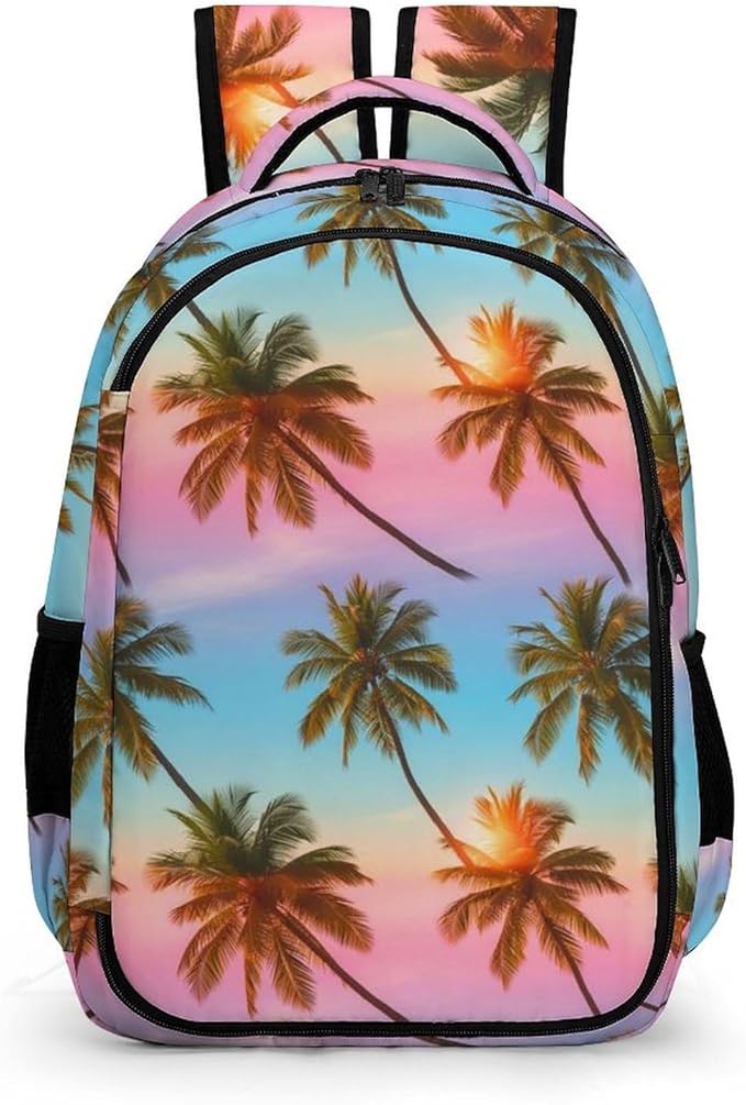 Hiking Travel Backpack Tropical Palm Tree for Men Women, Waterproof Anti Theft Laptop Rucksack with Multi Compartments for Outdoor Sports