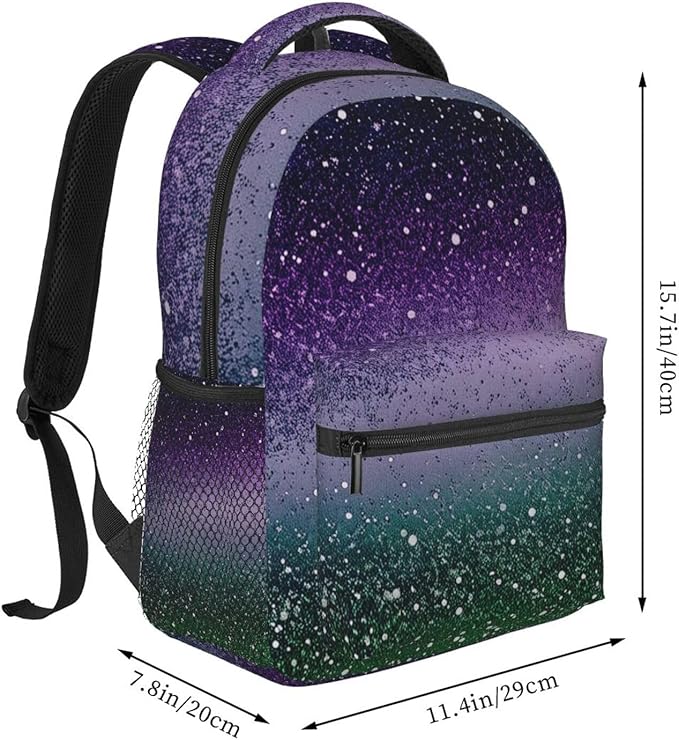 Rucksack Anti-Theft Multipurpose Large Capacity Carry On Bag, Sparkling Mermaid Scales Travel Hiking Bag Day Pack With Side Pockets