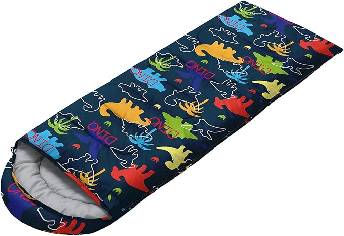 AILONEN Boys Sleeping Bag for Camping,Nautical Anchor,Lightweight & Waterproof,3 Season Warm & Cool Weather,Navy Blue Sleeping Bags for Kids Men Travelling,Outdoors