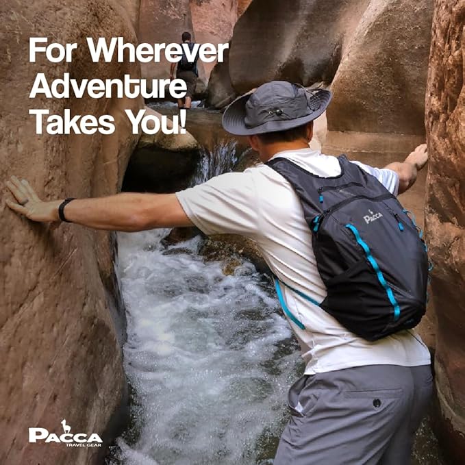Pacca Onda 20L Packable Lightweight Foldable Backpack for Travel, Camping, Outdoor, Hiking Pocket Backpack (Black)