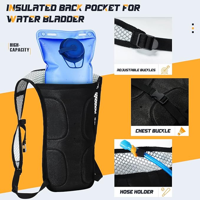 Weewooday 4 Pack Hydration Backpack Pack with 2l Water Bladder Hiking Lightweight Water Backpack Bulk with Hydration Bladder Running Cycling Biking Camping Music Festival Outdoor for Men and Women