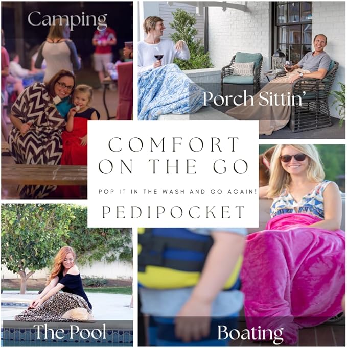 PediPocket XXL Sherpa Lined Patented Foot Pocket Blanket – Exquisitely Expresso – Extra Large 60” x 84” with 30” Deep Foot Pocket, Plush Fleece Blanket,Machine Washable, Gift Idea (Non-Electric)