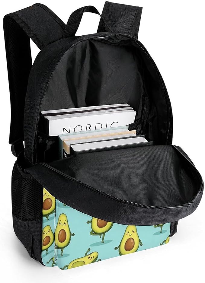 Supdreamc Polyester Daypack for Camping Travel Walking Cycling, Big Capacity Anti-Theft Multipurpose Bookbag, Dance Avocado Funny Camping Outdoor Backpack