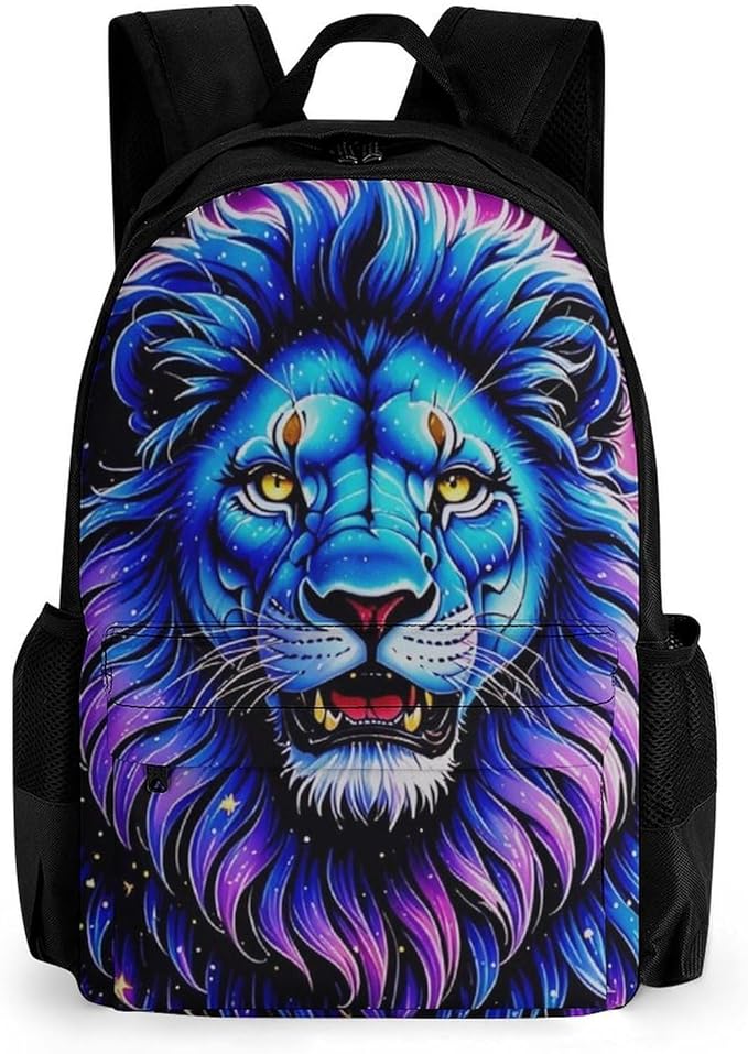 Casual Daypack Multipurpose Anti-Theft Large Capacity Carry On Bag, Trippy King Of The Lion Art Casual Daypack Climbing Shoulder Bag With Padded Straps