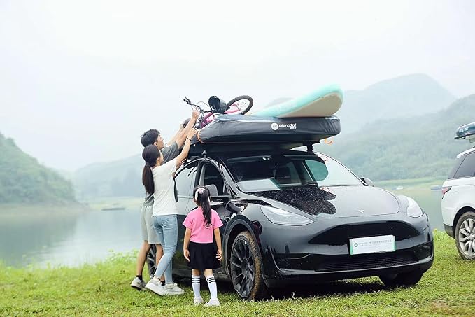 UNISTRENGH Truck Rooftop Tents Portable Inflatable Family Camping SUV Car Roof Top Tent with Skylight, Sun, Wind, and Waterproof SUV Truck Roof Tents