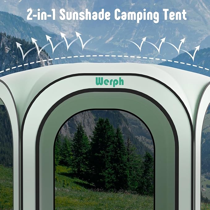 12x12 Pop Up Screen Tent, Mosquito Net Gazebo, UV Resistant Roof Waterproof Screen Canopy, Quick Setup Outdoor Shelter for Backyard, Patio, Garden, Picnic, Camping and Events, Green