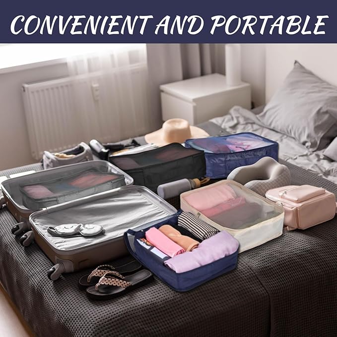 Silkfly 8 Pcs XL Packing Cube for Travel Luggage Organizer Suitcase High Capacity Large Packing Bag Bulk Reusable Mesh Travel Cube for Hiking Camping Accessory, 17.7 x 13 x 4.7 Inch (Multicolor)