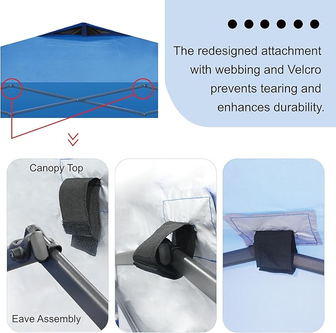 CROWN SHADES 10x10 Pop Up Canopy Tent - Patented Center Lock One Push Instant Outdoor Canopy Beach Tent with STO-N-Go Bag 8 Stakes & 4 Sand Bags，Sky Blue