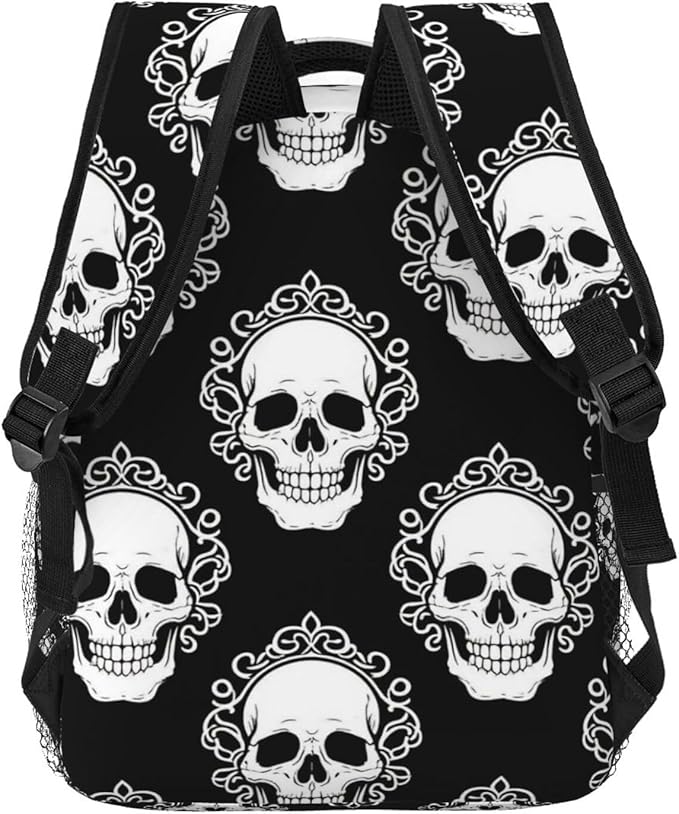 Rucksack Polyester Anti-Theft Multipurpose Vintage Skull Carry On Bag Large Capacity Travel and Sport Backpack Rucksack With Smooth Zippers