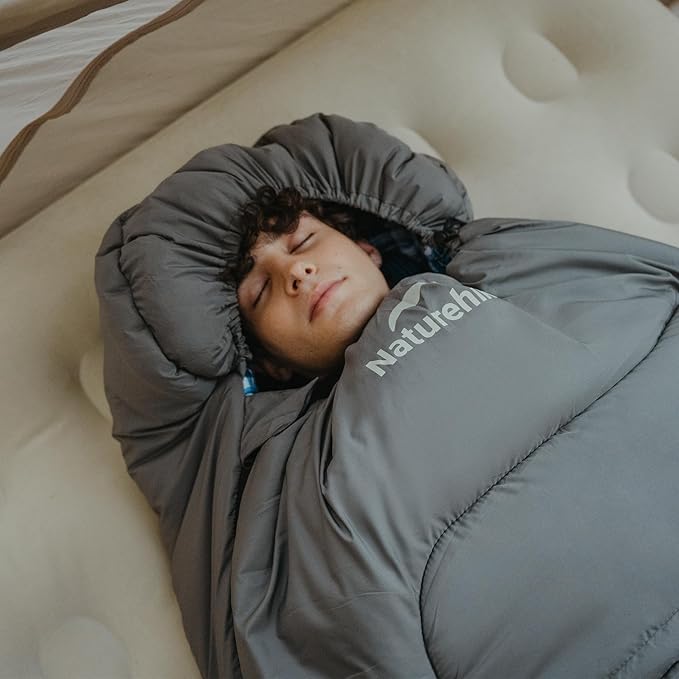 Naturehike Lightweight Compact Sleeping Bag, 59℉/32℉ Envelope Ultralight Backpacking Sleeping Bag Portable, Waterproof with Compression Sack for Cold&Warm, Camping, Traveling, Hiking