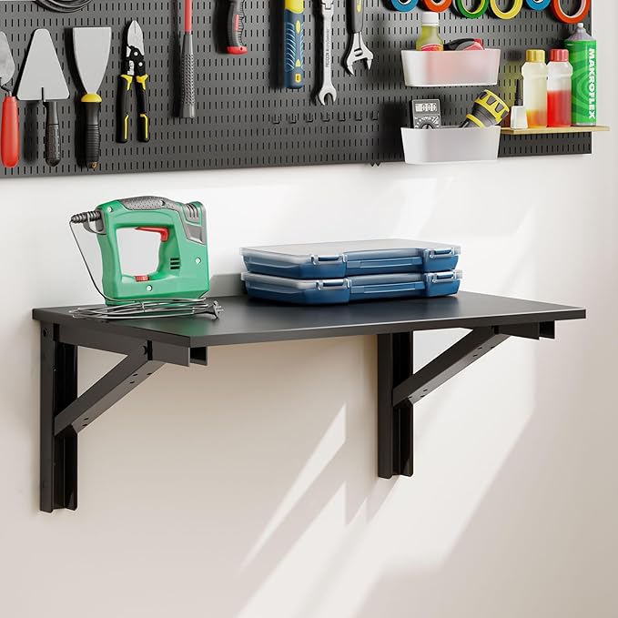 Need Wall Mounted Folding Table - Heavy Duty Small Fold Down Dining Table Length 30" Width 20" Perfect Addition to Home Office/Laundry/Home Bar/Kitchen & Dining Room AC15CB(L30 W20)