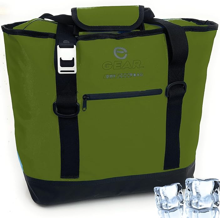 Enthusiast Gear Dry Bag Cooler Tote – Collapsible, Waterproof and Leak-Proof Soft Sided Cooler Bag - Pool, Beach - 20 or 36 Cans