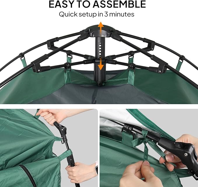 VINGLI 6.8FT Shower Tent, Large Instant Pop Up Shelter with Mesh Floor & Carrying Bag, Privacy Changing Room Tent for Toilet, Camping, Dressing, Lightweight & Sturdy, Easy Set Up