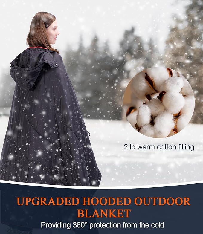 Outdoor Puffy Camping Blanket, Lightweight Down Alternative Puffy Waterproof Stadium Blanket with Portable Bag, Lightweight Camping Blanket for 2 People, Cold Weather, Sports, Travel, Car, 79*54 inch