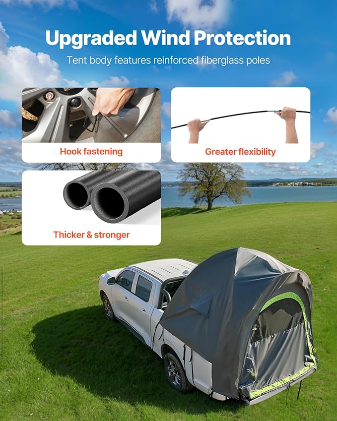 VEVOR SUV and Pickup Truck Camping Tents, Waterproof Double Layer Design with Carry Bag, Accommodates 2-9 Persons for Outdoor Activities