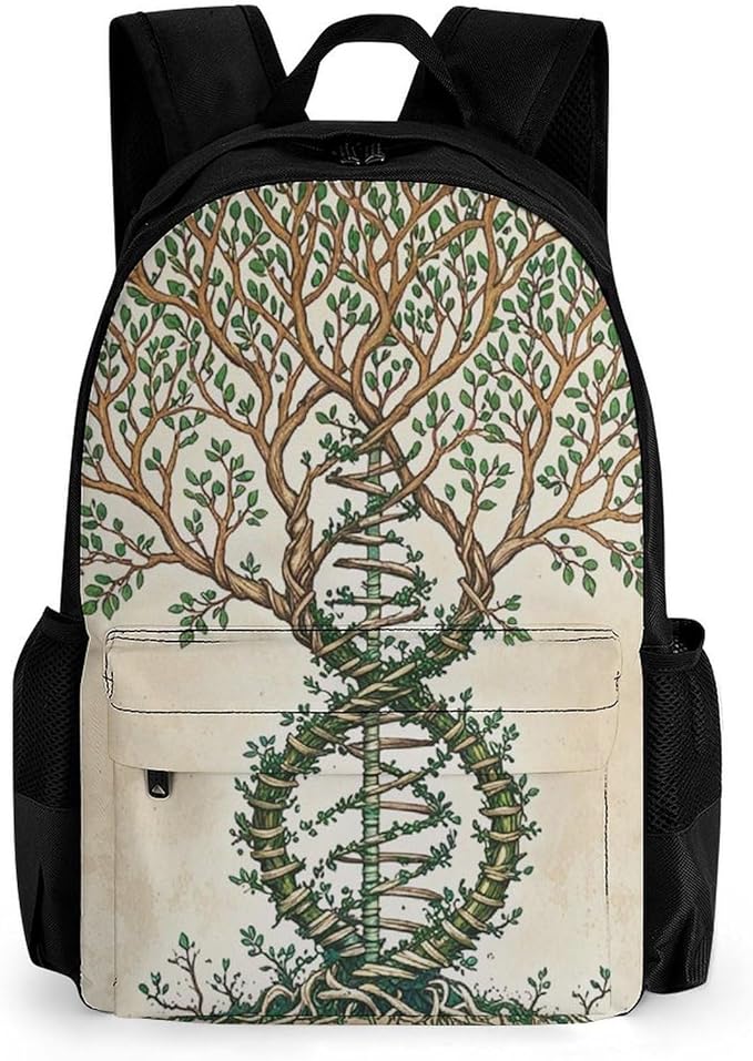 Supdreamc Lightweight Backpack for Gym Travel Bicycle, Big Capacity Multipurpose Anti-Theft Carry On Bag, Dna Tree Of Life Travel Hiking Bag Day Pack