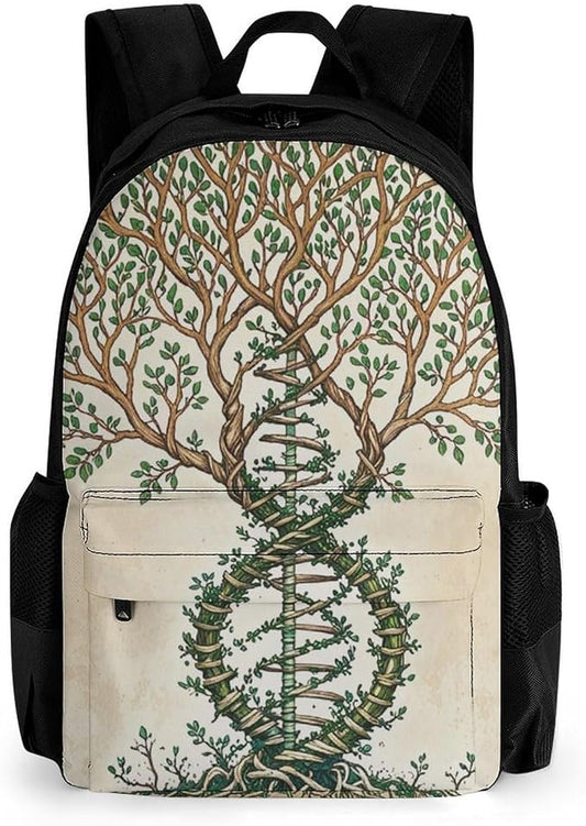 Supdreamc Lightweight Backpack for Gym Travel Bicycle, Big Capacity Multipurpose Anti-Theft Carry On Bag, Dna Tree Of Life Travel Hiking Bag Day Pack