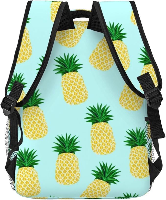 Polyester Daypack for Hiking Work Running, Big Capacity Anti-Theft Multipurpose Shoulder Bag, Hawaiian Tropical Pineapple Travel and Sport Backpack Rucksack