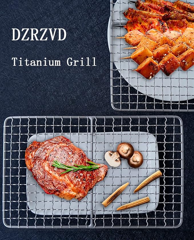 Mini Size Titanium Grill Grate for Backpacking Hiking Outdoor Camping Beach BBQ (Camping Fire Rated) - 10"X6.5"