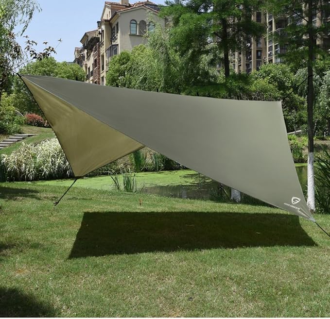 Gold Armour Rainfly Tarp for Hammock and Tent, 12x10ft Waterproof Lightweight Camping Accessories, Survival Gear