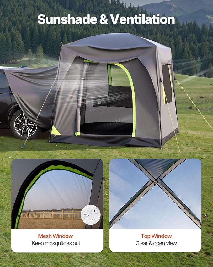 VEVOR SUV and Pickup Truck Camping Tents, Waterproof Double Layer Design with Carry Bag, Accommodates 2-9 Persons for Outdoor Activities