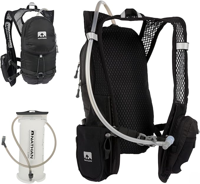 Nathan Hydration Vest with 2 Liter Bladder Included, Running Vest for Men and Women, Running Backpack w/ Smartphone Pocket, One Size Fits Most