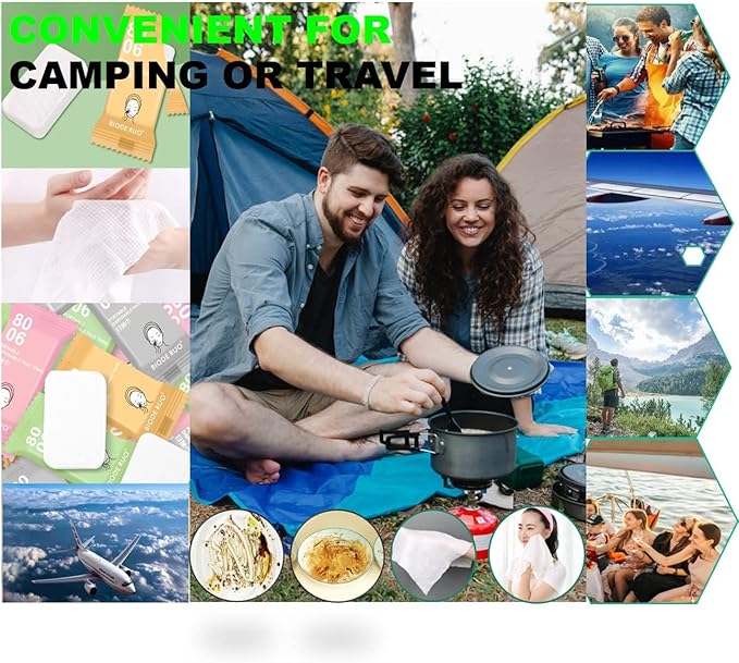 Premium Compressed Towels, Pure Cotton Portable Washcloth for Camping or Travel…