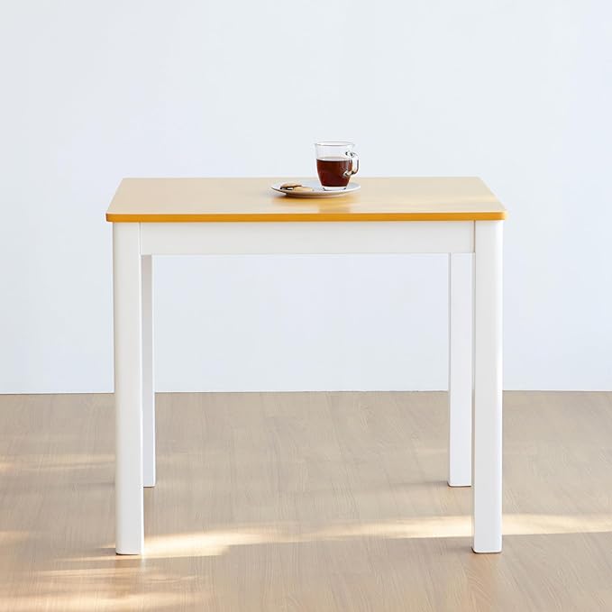 Livinia Cabin 33.5" Wooden Dining Table/Small Rectangular Modern Farmhouse Solid Wood Kitchen Table Desk (White Oak)