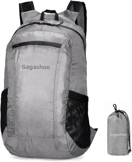Small Foldable Hiking Daypack Packble Skin Casual Backpack Camping Cycling Travel Outdoor Day Bags Useful (Gray)