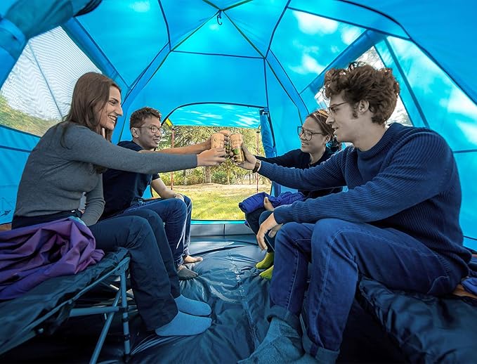 KAZOO 2／4 Person Camping Tent Outdoor Waterproof Family Large Tents 2/4 People Easy Setup Tent with Porch Double Layer | Outdoor, Waterproof, Family, Large, Tents, Easy Setup