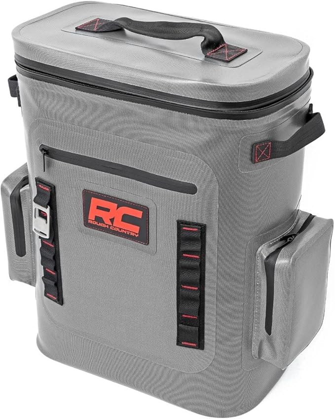 Rough Country Insulated Backpack Cooler – Holds 24 Cans, Leakproof Waterproof Design, Durable Nylon with Padded Shoulder Straps, Ideal for Camping, Tailgating, Hiking - 19"x15"x9