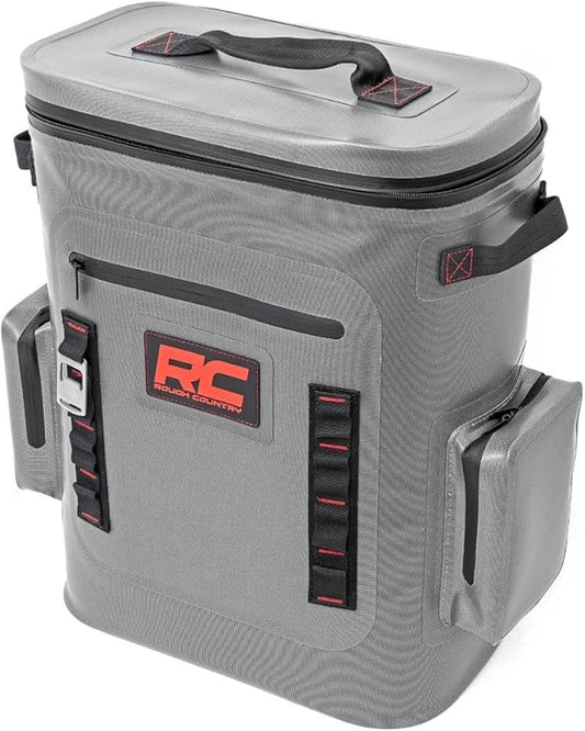 Rough Country Insulated Backpack Cooler – Holds 24 Cans, Leakproof Waterproof Design, Durable Nylon with Padded Shoulder Straps, Ideal for Camping, Tailgating, Hiking - 19"x15"x9