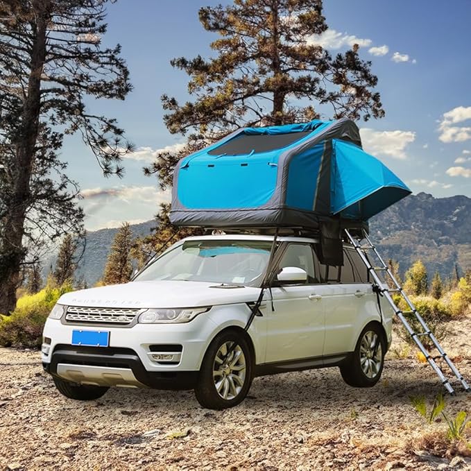 UNISTRENGH Truck Rooftop Tents Portable Inflatable Family Camping SUV Car Roof Top Tent with Skylight, Sun, Wind, and Waterproof SUV Truck Roof Tents